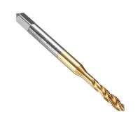 sourcing map Spiral Flute Thread Taps M5 x 0.8 H2 Metric Machine Threading Tap Bit, Titanium Nitride Coated Screw Tapping Repair Tool, M2 High-Speed Steel (HSS6542)