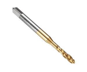 sourcing map Spiral Flute Thread Taps M5 x 0.8 H2 Metric Machine Threading Tap Bit, Titanium Nitride Coated Screw Tapping Repair Tool, M2 High-Speed Steel (HSS6542)