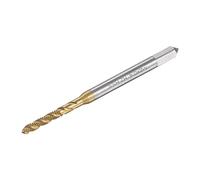 sourcing map Spiral Flute Threading Tap M2 x 0.4, Metric HSS (High Speed Steel) Titanium Plated Machine Thread Screw Tap 3 Flutes Tapping Tool H2 Tolerance