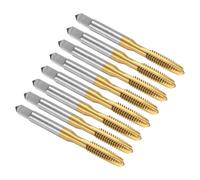 sourcing map Spiral Point Plug Threading Tap 1/4-20 UNC Thread, Ground Threads H2, High Speed Steel 6542, Titanium Coated, Screw Taps Tapping Bit for Thread Repair, 8pcs
