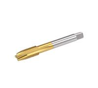 sourcing map Spiral Point Plug Threading Tap M10 x 1.25 Thread, Ground Threads H2 3 Flutes, High Speed Steel HSS 6542, Titanium Coated, Metric Screw Taps Tapping Bit for Thread Repair