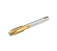 sourcing map Spiral Point Plug Threading Tap M12 x 1.75 Thread, Ground Threads H2 3 Flutes, High Speed Steel HSS 6542, Titanium Coated, Metric Screw Taps Tapping Bit for Thread Repair