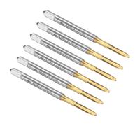 sourcing map Spiral Point Plug Threading Tap M2 x 0.4 Thread, Ground Threads H2, High Speed Steel 6542, Titanium Coated, Metric Screw Taps Tapping Bit for Thread Repair, 6pcs