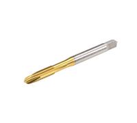 sourcing map Spiral Point Plug Threading Tap M6 x 0.75 Thread, Ground Threads H2 3 Flutes, High Speed Steel HSS 6542, Titanium Coated, Metric Screw Taps Tapping Bit for Thread Repair