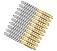 sourcing map Spiral Point Plug Threading Tap M6 x 1 Thread, Ground Threads H2, High Speed Steel 6542, Titanium Coated, Metric Screw Taps Tapping Bit for Thread Repair, 10pcs