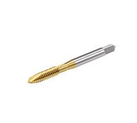 sourcing map Spiral Point Plug Threading Tap UNC 1/4-20 Thread, Ground Threads H2 3 Flutes, High Speed Steel HSS 6542, Titanium Coated, Round Shank with Square End