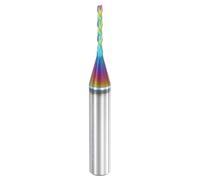 sourcing map Spiral Router Bit, 1/16" Cut Dia. Up Cut 2-Flute Solid Carbide End Mill with 1/4" Shank for CNC Wood Carving Engraving, 1/2" Cut Length, Diamond-Like Carbon Coated