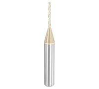 sourcing map Spiral Router Bit, 1/16" Cut Dia. Up Cut 2-Flute Solid Carbide End Mill with 1/4" Shank for CNC Wood Carving Engraving, 1/2" Cut Length, TiN Coated