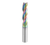 sourcing map Spiral Router Bit 1/2" Cut Dia 1/2" Shank Up Cut Solid Carbide Diamond-Like Carbon Coated 3 Flutes CNC End Mill Milling Bits for Aluminum Copper Metal (2" Cut Length 4" Long)