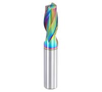 sourcing map Spiral Router Bit, 1/2" Cut Dia. Up Cut 2-Flute Solid Carbide End Mill with 1/2" Shank for CNC Wood Carving Engraving, 1" Cut Length, Diamond-Like Carbon Coated