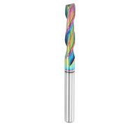 sourcing map Spiral Router Bit, 1/4" Cut Dia. Up Cut 2-Flute Solid Carbide End Mill with 1/4" Shank for CNC Wood Carving Engraving, 1-1/4" Cut Length, Diamond-Like Carbon Coated
