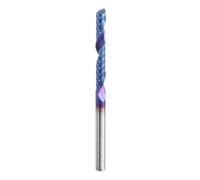 sourcing map Spiral Router Bit 1/8" Cut Dia 1/8" Shank Up Cut Blue Nano Coated Solid Carbide 1 Flute CNC End Mill Milling Bits for Wood Plastic Soft Metal (1" Cut Length 2" Long)