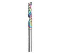 sourcing map Spiral Router Bit 1/8" Cut Dia 1/8" Shank Up Cut Solid Carbide Diamond-Like Carbon Coated 1 Flute CNC End Mill Milling Bits for Aluminum Copper Metal (1/2" Cut Length 1-1/2" Long)