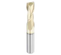 sourcing map Spiral Router Bit, 3/8" Cut Dia. Up Cut 2-Flute Solid Carbide End Mill with 3/8" Shank for CNC Wood Carving Engraving, 1" Cut Length, TiN Coated