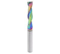 sourcing map Spiral Router Bit, 7/32" Cut Dia. Up Cut 2-Flute Solid Carbide End Mill with 1/4" Shank for CNC Wood Carving Engraving, 1" Cut Length, Diamond-Like Carbon Coated