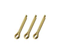 sourcing map Split Cotter Pin - 4mm x 25mm (5/32 inch x 63/64 inch) Solid Brass 2-Prongs Gold Tone Fastener Clip Key 3Pcs