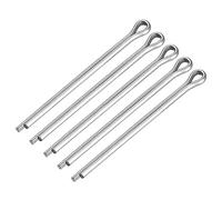 sourcing map Split Cotter Pin - 4mm x 60mm 304 Stainless Steel 2-Prongs Silver Tone Fastener Clip Key 5Pcs