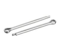 sourcing map Split Cotter Pin, 6mm x 80mm Stainless Steel Clip Fastener Fitting for Automotive, Mechanics, Silver Tone, 2Pcs