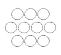 sourcing map Split Key Rings, 2mm Thick 32mm OD 304 Stainless Steel Open Jump Ring Solid Keychain Loop Buckle for Keychains Car Key Hanging, 10pcs