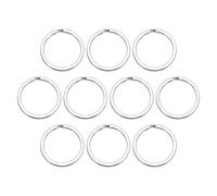 sourcing map Split Key Rings, 2mm Thick 35mm OD 304 Stainless Steel Open Jump Ring Solid Flat Keychain Loop Buckle for Keychains Car Key Hanging, 10pcs