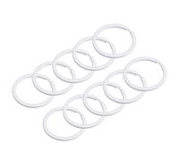 sourcing map Split Keychain Rings, 2.1x30mm Round Flat Key Holder for Keys Organization, Decoration, Carbon Steel, White, 30Pcs