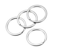 sourcing map Split Keychain Rings, 2x32mm Round Flat Key Holder for Home Car Keys Organization, Nickel Plated, Silver Tone 36Pcs