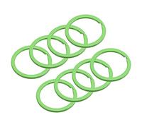 sourcing map Split Keychain Rings, 30mm/1.2inch Round Flat Key Holder for Keys Organization, Decoration, Carbon Steel, Green, 8Pcs