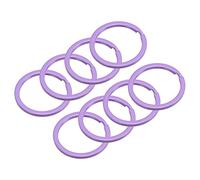 sourcing map Split Keychain Rings, 30mm/1.2inch Round Flat Key Holder for Keys Organization, Decoration, Carbon Steel, Purple, 8Pcs