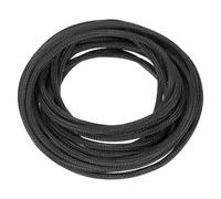 sourcing map Split Sleeve Wire Loom 1/8" 25Ft Black Self Wrapping Braided Sleeve UL94-V2 Fireproof PET Sleeving for Automotive, Home Cable Management