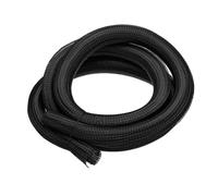 sourcing map Split Sleeve Wire Loom 2" 10Ft Black Self Wrapping Braided Sleeve UL94-V2 Fireproof PET Sleeving for Automotive, Home Cable Management