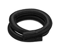 sourcing map Split Sleeve Wire Loom 2" 5Ft Black Self Wrapping Braided Sleeve UL94-V2 Fireproof PET Sleeving for Automotive, Home Cable Management