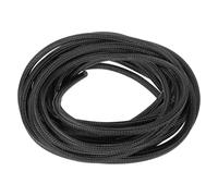 sourcing map Split Sleeve Wire Loom 3/16" 25Ft Black Self Wrapping Braided Sleeve UL94-V2 Fireproof PET Sleeving for Automotive, Home Cable Management