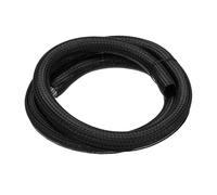 sourcing map Split Sleeve Wire Loom 3/4" 5Ft Black Self Wrapping Braided Sleeve UL94-V2 Fireproof PET Sleeving for Automotive, Home Cable Management