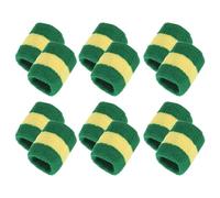 sourcing map Sports Wristbands, 12 Pack Absorbent Sweatband Competitions Wrist Band Sweat Band for Men Women Tennis Basketball Football Running, Green Yellow