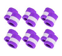 sourcing map Sports Wristbands, 12 Pack Absorbent Sweatband Competitions Wrist Band Sweat Band for Men Women Tennis Basketball Football Running, Light Purple White