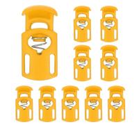 sourcing map Spring Cord Locks Plastic Single Hole Toggle Stopper Drawstring Cord Stops Fastener for Shoelaces Paracord Bags Clothing DIY Projects, Orange, Pack of 10