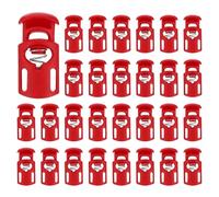 sourcing map Spring Cord Locks Plastic Single Hole Toggle Stopper Drawstring Cord Stops Fastener for Shoelaces Paracord Bags Clothing DIY Projects, Red, Pack of 30