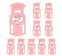 sourcing map Spring Cord Locks Plastic Single Hole Toggle Stopper Drawstring Cord Stops Fastener for Shoelaces Paracord Bags Clothing DIY Projects, Pink, Pack of 10