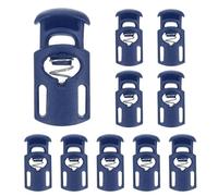 sourcing map Spring Cord Locks Plastic Single Hole Toggle Stopper Drawstring Cord Stops Fastener for Shoelaces Paracord Bags Clothing DIY Projects, Navy Blue, Pack of 10