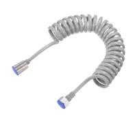 sourcing map Spring Flexible Shower Hose, 3Meter/118inch Flexible Telescopic Shower Hose with Copper Interface Nut for Toilet Faucet, Gray