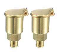 sourcing map Spring Grease Oil Cup Cap M10x1 Male Thread 3ml Copper Plating Machine Parts 2Pcs