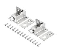 sourcing map Spring Loaded Latch Pin, 2Pcs - 201 Stainless Steel Automatic Spring Latch with Screws, Square Tip of Pin Downward, for Balcony Window Gate (Silver)