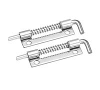 sourcing map Spring Loaded Latch Pin, 2Pcs 3.35" - 304 Stainless Steel Spring Latch, Left-Handed with Hole Locked Spring Loaded for Distribution Box Electrical Cabinet (Silver)