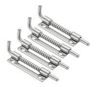 sourcing map Spring Loaded Latch Pin 3.35 x 0.69 Inches, Right Spring Loaded Barrel Bolt for Cabinets Trailer Doors Chests Gate Stainless Steel Silver Pack of 4