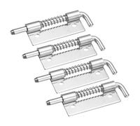 sourcing map Spring Loaded Latch Pin, 4Pcs 3.46" - 304 Stainless Steel Spring Latch, Left-Handed with Hole Locked Spring Loaded for Distribution Box Electrical Cabinet (Silver)