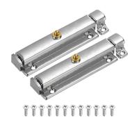 sourcing map Spring Loaded Latch Pin 5.67 x 1.18 Inch Door Safety Slide Lock with Button Internal Door Bolt Latch Sliding Lock Barrel Bolt with Screws Furniture Cabinet Silver, Pack of 2