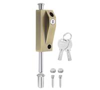 sourcing map Spring Loaded Latch Pin, Sliding Barrel Bolt Door Lock Heavy Duty Vertical Latch Door Lock Cane Bolts with Keys for Glass Gate Window Garage Barn [1Pcs, Bronze]