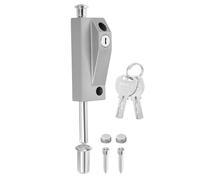 sourcing map Spring Loaded Latch Pin, Sliding Barrel Bolt Door Lock Heavy Duty Vertical Latch Door Lock Cane Bolts with Keys for Glass Gate Window Garage Barn [1Pcs, Black Titanium]