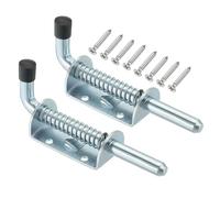 sourcing map Spring Loaded Latch Pin4.72 x 1.18 Inches Spring Loaded Barrel Bolt for Cabinets Trailer Doors Chests Gate with 8 Pcs Screws Silver, Pack of 2