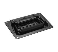 sourcing map Spring Loaded Recessed Handle 5.2 × 3.2 Inch Steel Surface Mount Handles Pull with Padded Grip for Cabinet Toolbox Storage Boxes (Black)